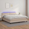 vidaXL Sommier &agrave; lattes de lit avec matelas LED Cappuccino 160x200 cm