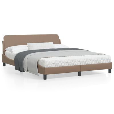 vidaXL Cadre de lit avec tête de lit Cappuccino 160x200 cm Similicuir
