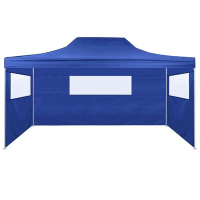 vidaXL Tente pliable avec 3 parois 3 x 4,5 m Bleu