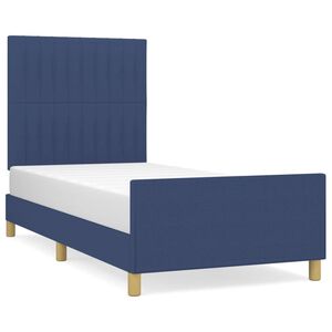 vidaXL Cadre de lit sans matelas bleu 90x190 cm tissu