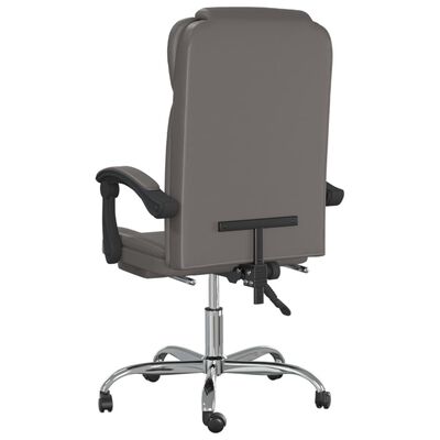 vidaXL Fauteuil inclinable de bureau Gris Similicuir