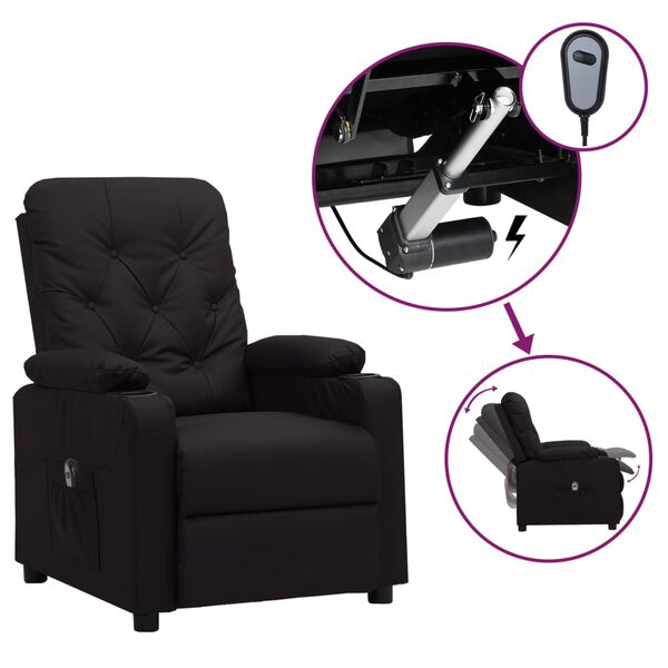 vidaXL Fauteuil inclinable &eacute;lectrique Noir Similicuir