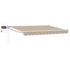vidaXL Store r&eacute;tractable manuel avec LEDs Beige et blanc 2,5 x 2 m