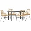 vidaXL Ensemble &agrave; manger jardin 5pcs marron poly rotin verre