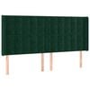 vidaXL T&ecirc;te de lit avec oreilles Vert fonc&eacute; 203x16x118/128 cm Velours