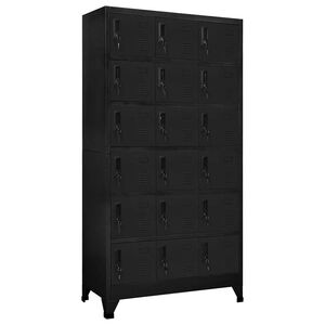 vidaXL Armoire &agrave; casiers Noir 90x40x180 cm Acier