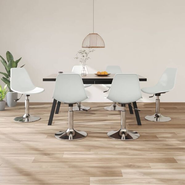 vidaXL Chaises pivotantes &agrave; manger lot de 6 blanc PP