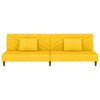 vidaXL Canap&eacute;-lit 2 places 2 oreillers et repose-pied Jaune Velours