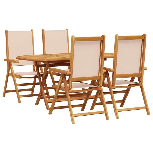 vidaXL Ensemble de salle à manger pour jardin 5 pcs Beige