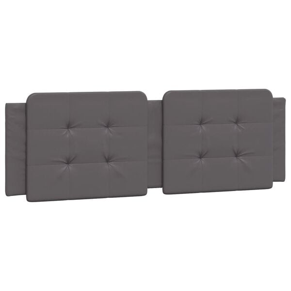 vidaXL Coussin de t&ecirc;te de lit Zadar gris 160 cm similicuir