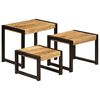 vidaXL Tables gigognes 3 pcs Bois solide de manguier