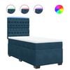 vidaXL Sommier &agrave; lattes de lit avec matelas bleu 90x190 cm velours