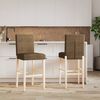 vidaXL Chaises de bar lot de 2 bois massif d'h&eacute;v&eacute;a et tissu