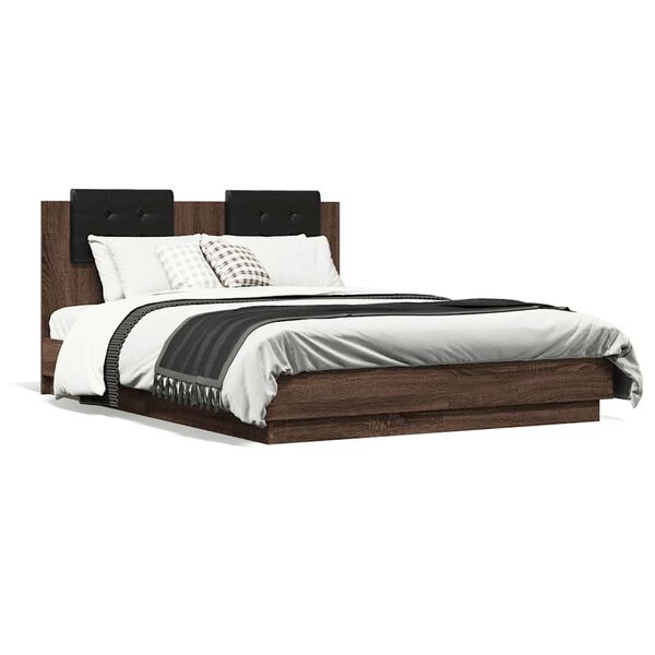 vidaXL Cadre de lit sans matelas ch&ecirc;ne marron 120x190 cm