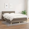 vidaXL Sommier &agrave; lattes de lit avec matelas Taupe 140x200 cm Tissu