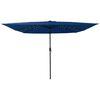 vidaXL Parasol de jardin Azur 295 x 295 x 245 cm Polyester et Acier