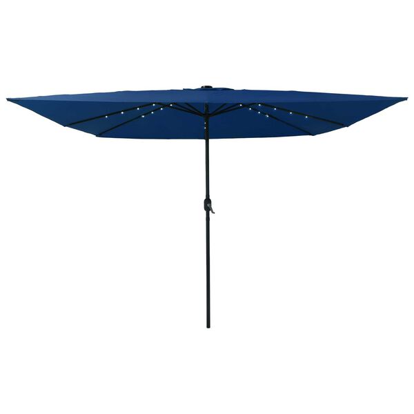 vidaXL Parasol de jardin Azur 295 x 295 x 245 cm Polyester et Acier
