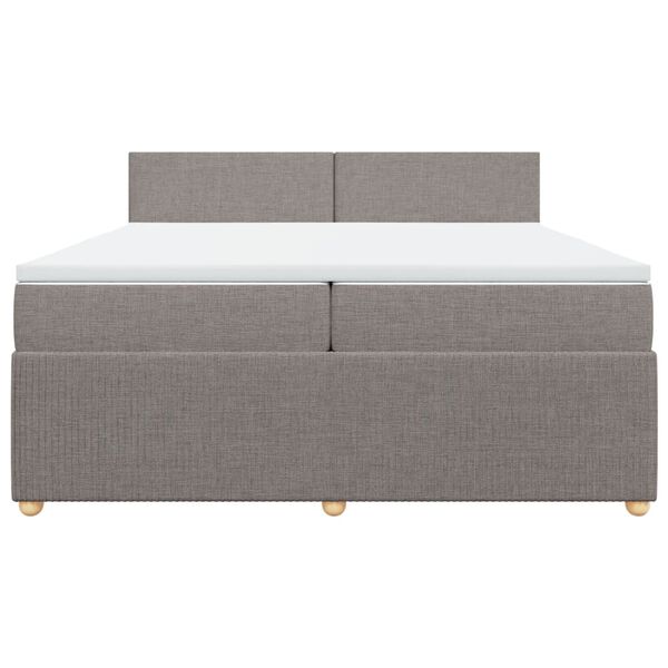 vidaXL Sommier &agrave; lattes de lit avec matelas Taupe 200x200 cm Tissu