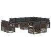 vidaXL Ensemble de canap&eacute; de jardin 13 pcs Gris polyrotin