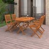 vidaXL Ensemble à manger de jardin 5 pcs Bois d'acacia solide