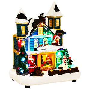 vidaXL Sc&egrave;ne de village de No&euml;l avec tra&icirc;neau SALO 19 x 13 x 24 cm