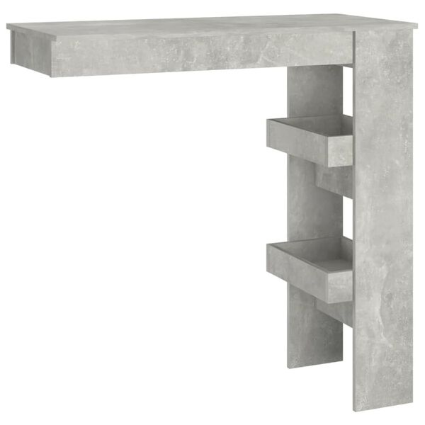 vidaXL Table de bar murale Gris Béton 102x45x103,5cm Bois d'ingénierie
