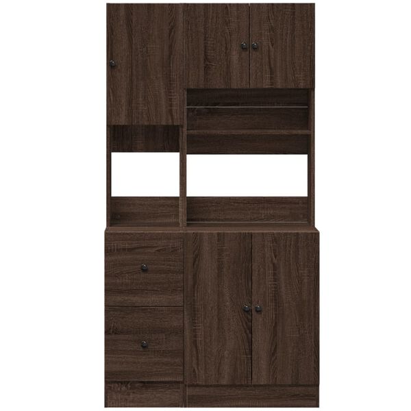 vidaXL Armoire de cuisine ch&ecirc;ne marron 95x50x180 cm bois d&rsquo;ing&eacute;nierie