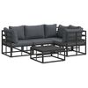 vidaXL Ensemble de canap&eacute; de jardin 5 pc Noir Aluminium