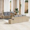 vidaXL Ensemble de canap&eacute; de jardin 7 pcs Beige Poly rotin