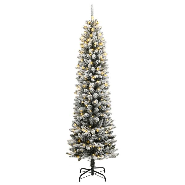 vidaXL Sapin de Noël artificiel 300 LED et neige floquée 210 cm