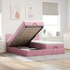 vidaXL Cadre de lit ottoman avec matelas rose 180x200 cm velours