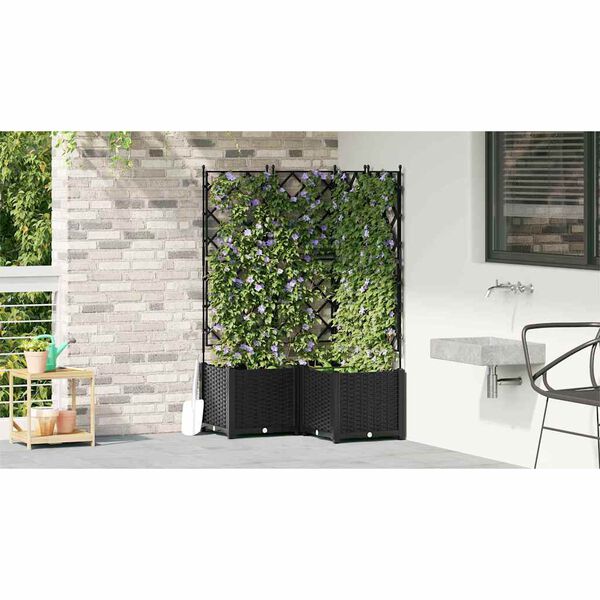 vidaXL Cache-pot de jardin 3 pcs Noir 80 x 80 x 143 cm Acier