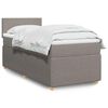 vidaXL Sommier &agrave; lattes de lit avec matelas Taupe 90x200 cm Tissu