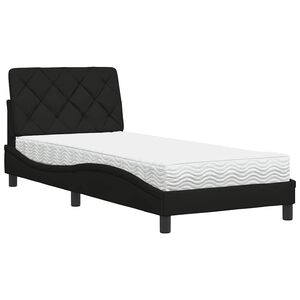 vidaXL Lit avec matelas noir 80x200 cm tissu