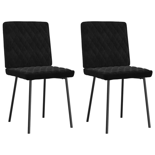 vidaXL Chaises &agrave; manger lot de 2 Noir Velours
