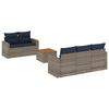 vidaXL Salon de jardin 6 pcs avec coussins gris r&eacute;sine tress&eacute;e