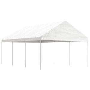 vidaXL Belv&eacute;d&egrave;re avec toit blanc 6,69x4,08x3,22 m poly&eacute;thyl&egrave;ne