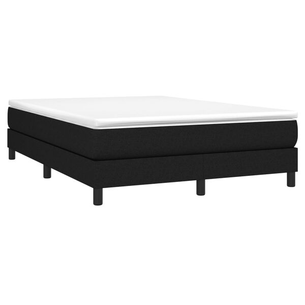 vidaXL Sommier &agrave; lattes de lit avec matelas Noir 140x200 cm Tissu