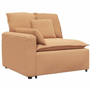 vidaXL Module d'extr&eacute;mit&eacute; d'accoudoir de canap&eacute; modulaire avec coussins beige 100 cm