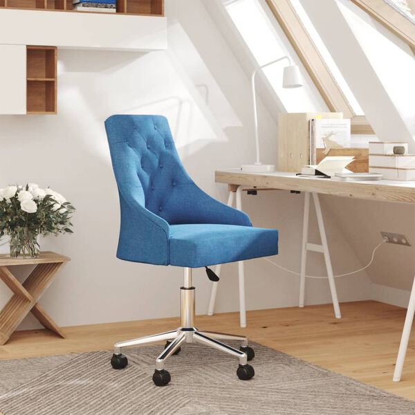 vidaXL Chaise pivotante de bureau Bleu Tissu