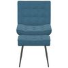 vidaXL Chaise de relaxation avec tabouret Bleu Velours