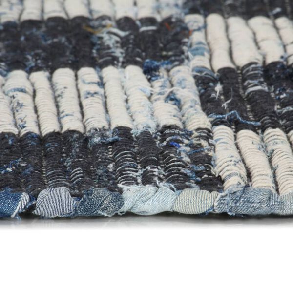 vidaXL Tapis Chindi tissé à la main Denim 120x170 cm Bleu