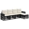 vidaXL Ensemble de canap&eacute; de jardin 5 pcs Noir et blanc cr&egrave;me