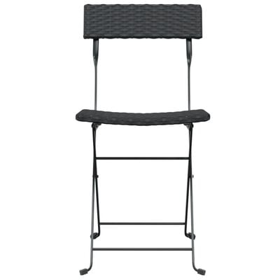 vidaXL Chaises de bistrot pliantes lot de 6 Noir Résine tressée acier