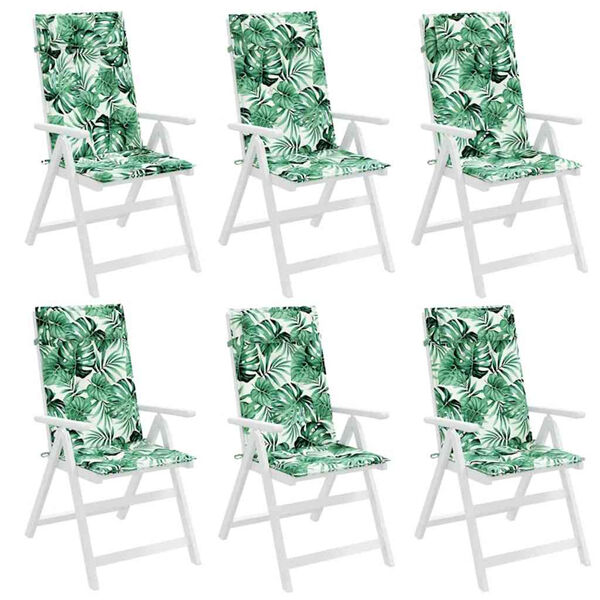 vidaXL Coussins de chaise &agrave; dossier haut lot de 6 mod&egrave;le de feuille