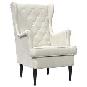 vidaXL Fauteuil Cr&egrave;me Velours