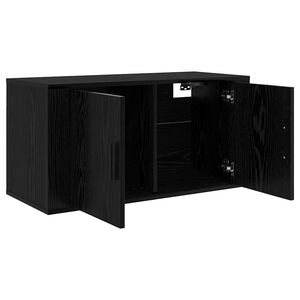 vidaXL Meuble TV mural 80 x 34,5 x 40 cm Ch&ecirc;ne noir Bois d'ing&eacute;nierie