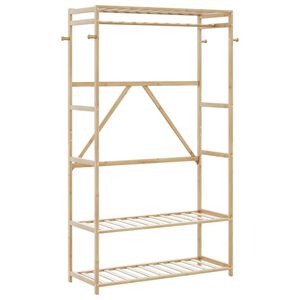 vidaXL Porte-v&ecirc;tement avec &eacute;tag&egrave;res 110x40x175 cm bambou