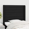 vidaXL T&ecirc;te de lit avec oreilles Noir 93x16x118/128 cm Tissu