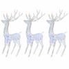 vidaXL Rennes de No&euml;l XXL Acrylique 250 LED 3 pcs 180 cm Multicolore